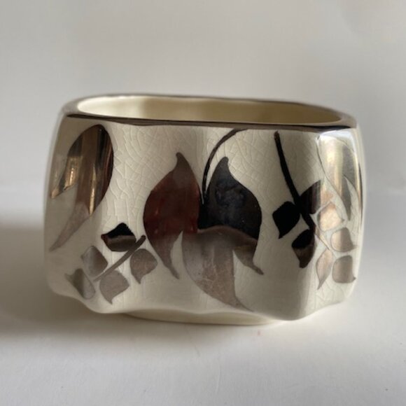 Vintage Sandland Ware Creamer and Sugar. Cream and Gold - Picture 8 of 13